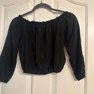Brandy Melville Black Off-Shoulder Blouse